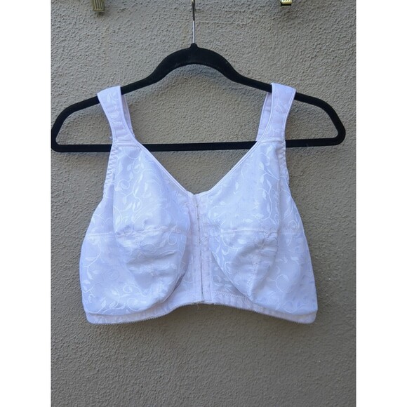 Hanes Just my size 1107 Easy On Front Close Bra. White 44DDD - Picture 3 of 11